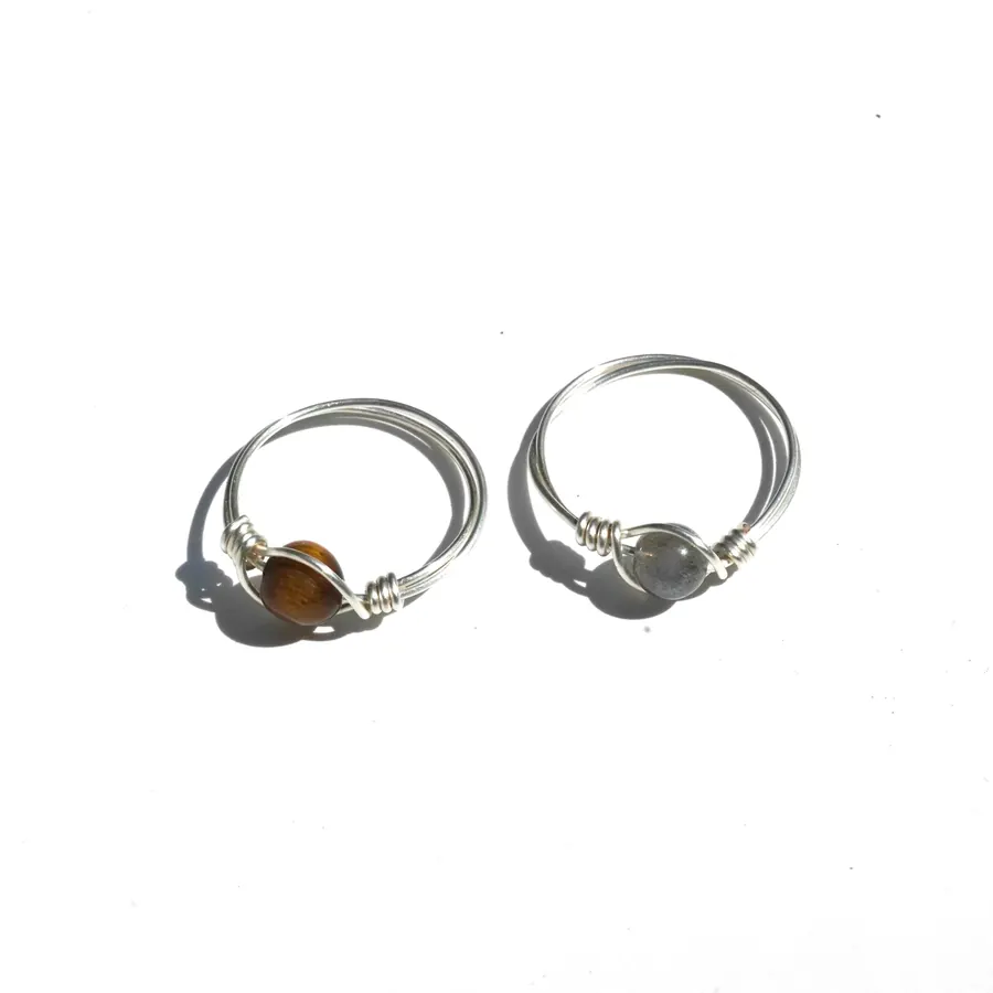 Muse wire-wrapped stone rings